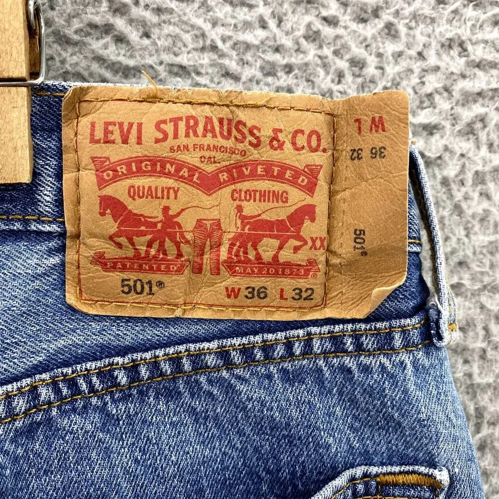 Levis 501 XX Jeans Men 34x28* Whisker Straight Button Fly 90s Streetwear Classic